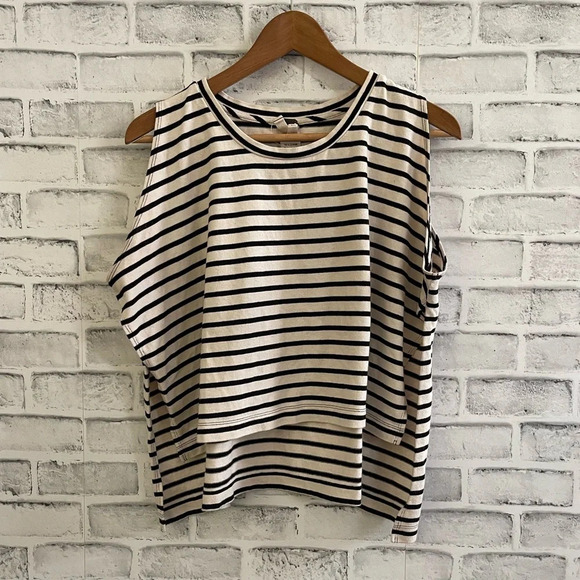 Free People We the Free Madness striped high- low muscle tank top XS - Picture 2 of 4
